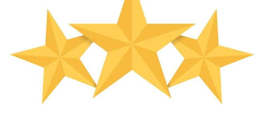 three gold stars